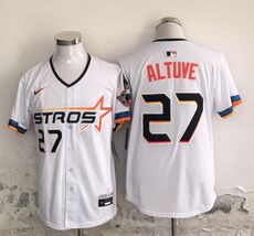 Men's Jose Altuve #27 White Star Baseball Jersey Uniform - $45.00
