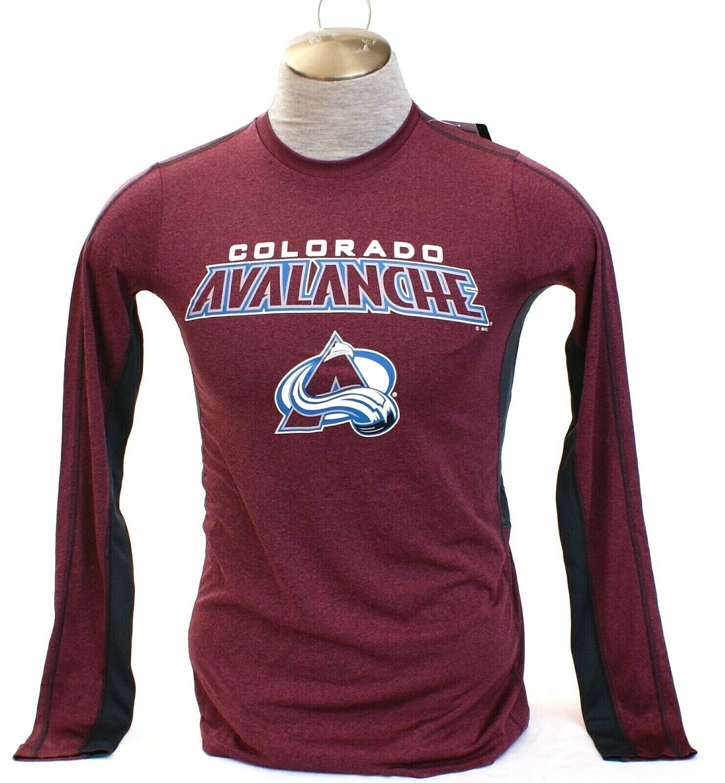 NHL Burgundy Colorado Avalanche Long Sleeve Athletic Tee T-Shirt Men&#39;s NWT - $26.24