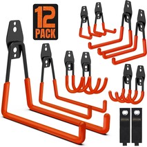 Garage Hooks 12 Pack Wall Storage Hooks with 2 Extension Cord Storage Straps Hea - £35.70 GBP