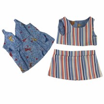 Handmade 18&quot; Doll Cat Stripes Skirt Halter Top And Shirt Fits American Girl - £7.53 GBP