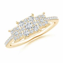 ANGARA Diamond Triple Square Engagement Ring in 14K Gold (GVS2, 0.48 Ctw) - £1,061.48 GBP