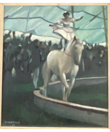 ZIMMERMAN AMERICAN REGIONALISM FAUVISM CIRCUS WHITE HORSE RIDER OIL PAIN... - $3,075.00