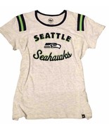 Seattle Seahawks NFL womens Large L Ringer Tee T-shirt Gray Jersey Strip... - £11.68 GBP
