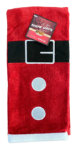 Cracker Barrel Santa Red White Belt Embroidered Kitchen Tea Towel - £13.44 GBP