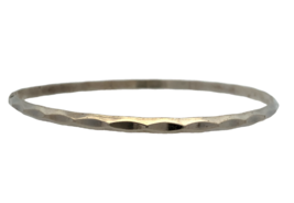 Vintage Signed Sterling Silver Hammered Prism Pattern Stackable Bangle B... - $44.55