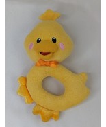 Fisher Price Yellow Duck Plush Rattle 7 Inch 2013 Stuffed Animal Toy - $14.95