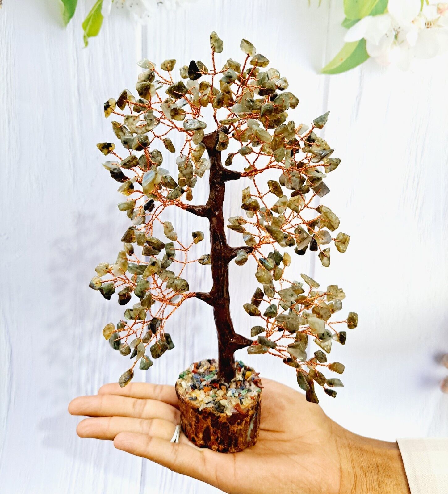 Labradorite Christmas Tree Crystal Tree Handmade GemTree,Money tree-300 ... - $39.55