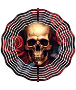 Skull with Roses Metal Wind Spinner - $47.70 CAD