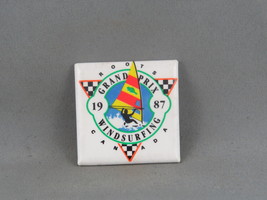 Vintage Fashion PIn - Roots Windsurfing Canada 1987 - Celluloid Pin  - $15.00