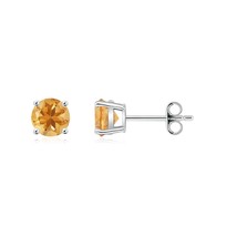 ANGARA Basket-Set Round Citrine Studs Earrings in Sterling Silver (5mm) - £141.23 GBP+