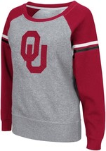 Oklahoma Sooners Aurora Scollo Largo e Tondo Raglan Grigio Erica Donna Felpa - - £22.65 GBP