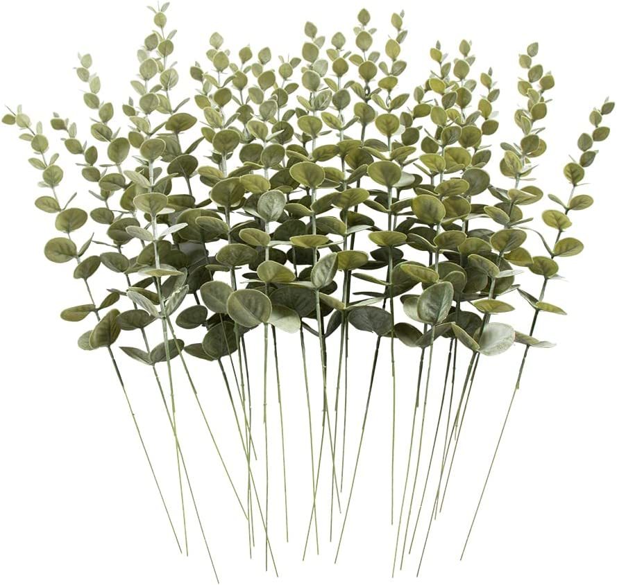 Dallisten 24 Pcs Artificial Eucalyptus Stems, Home Decor Greenery Leaves, Suit - $35.99