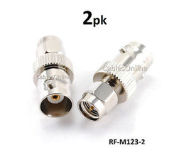 2-Pack Bnc Female To Sma Male Plug Coaxial Rf Adapter, Rf-M123-2 - £14.11 GBP