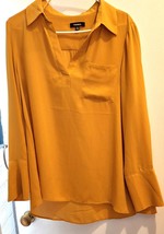 WOMENS PREMISE GOLD SHEER TOP SIZE MED, LOOSE FIT, NEW - $24.95