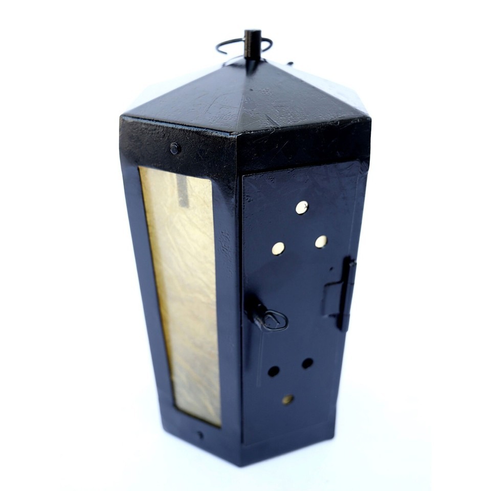Medieval Style Hexagon Lantern Pyramid-Shaped Top With Translucent Panels Item image 4