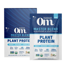 OM MUSHROOM SUPERFOOD PLANT PROTEIN 10 -34G PACKETS CREAMY VANILLA 02/2025 - £17.36 GBP