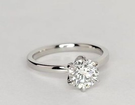 Solitaire 1.75Ct Round Cut Diamond Engagement Ring Solid 14k White Gold Size 5 - £194.84 GBP