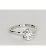 Solitaire 1.75Ct Round Cut Diamond Engagement Ring Solid 14k White Gold Size 5 - £195.78 GBP