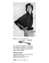 1950s Easy Sparkly Shoulder Shawl Cape with Fringe- Crochet pattern (PDF 0438) - £2.99 GBP