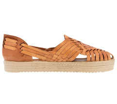 Womens Authentic Mexican Platform Huarache Woven Leather Sandal Light Brown #105 - £27.83 GBP