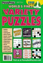 Penny Press World&#39;s Finest Variety Puzzles, April 2021, BOOK/MAGAZINE, Ships Free - £3.39 GBP