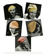 1930s Hats, Jaunty Turban, Beret Brim Hat, Fez - 5 Crochet patterns (PDF... - £3.14 GBP