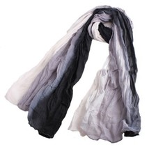 New! Black Gray White Ombre Color Fade Crinkle Scarf Minimalist Free Chic People - £9.42 GBP