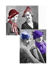 1930s Minerva Hats and Scarves - 6 Crochet patterns (PDF 1322) - $5.75