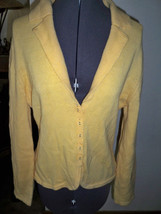 COLDWATER CREEK WOMENS YELLOW COLLARED CARDIGAN SWEATER NEW $56 - $32.99