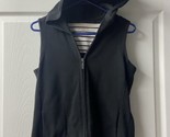 Liz Claiborne Womens Petite Small Black  Full Zip Sleeveless Hoodie Insu... - $12.37