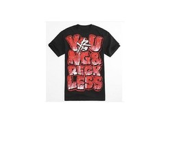 Mens Guys Young &amp; Reckless Black Bedrock Red Bubble Letter Tee T Shirt New $35 - £15.94 GBP