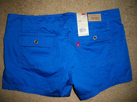 WOMENS JUNIOR SIZE LEVIS CARGO SHORT SHORTS ROYAL BLUE NEW $48 - $26.99