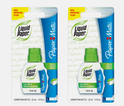 2 Papermate LIQUID PAPER White Correction Tape Fast Dry Smooth Coverage ... - £14.08 GBP