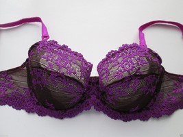 Wacoal 65191 Embrace Lace Underwire Bra Brown Orchid 34D MSRP $50 UPC12DEFECTS99 - £18.05 GBP