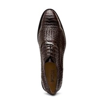 John Classic Oxford Woven Calfskin Genuine Caiman Crocodile Brown image 4