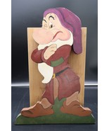 Vtg Snow White Grumpy Dwarf Wood Cut Out Wall Hanging Disneyana Decor 14&quot; - €34,56 EUR