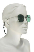 $90 Le Specs Sunglasses Silver Frame Green Lens 53-19-140 Nose Pad Pouch... - $44.35