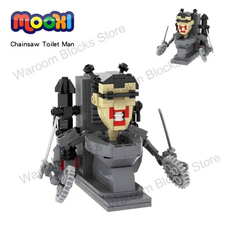MOC1358 Horror Series Chainsaw Toilet Man Character Skibidi Toilet Action Figure - £11.66 GBP