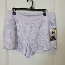 Avia Active Running Shorts Women's XL Lavender Reptile Snake  Zip Pocket... - $12.21