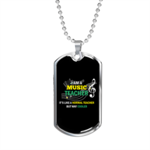 Musician Necklace Music Teacher Necklace Stainless Steel or 18k Gold Dog Tag 24 - £38.02 GBP+