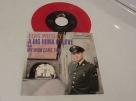 Elvis Presley  45  &amp; Picture Sleeve   A Big Hunk O&#39; Love   RCA Red Vinyl - £19.52 GBP