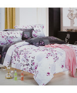 [Plum in Snow] 3PC Duvet Cover Combo(Twin Size) - £55.87 GBP