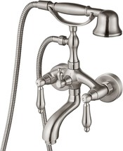 Bathroom Aolemi Brushed Nickel Tub Filler Spout Kit Brass With Double Lever - £86.14 GBP