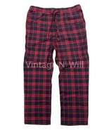 Madewell Mens L Red/ Black Plaid Relaxed Soft Cotton Flannel Lounge Paja... - $28.49