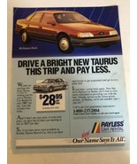 1987 Payless Car Rental Vintage Print Ad Advertisement  PA3 - $7.91