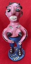 Serapio Medrano Funky Mexican Folk Art Ceramic Luchadore Wrestler With B... - $58.00