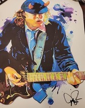 Angus Young AC/DC 11 X 14&quot; Print Signed By Artist Daniel Rankin W/ Coa - £23.07 GBP