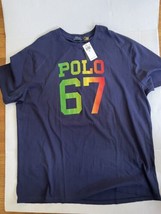 Polo Ralph Lauren 67 logo Short Sleeve T-Shirt 3XLT Navy Aged Weathered NWT - £33.05 GBP