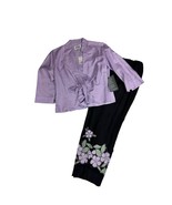 Vintage 80s 90s Yves Cossette Depeche Mode Silk Pant Set Lavender Blouse... - $173.20