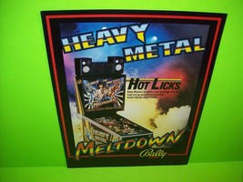 Heavy Metal Meltdown 1987 Original Pinball Flyer Retro Vintage Promo Art - £13.90 GBP